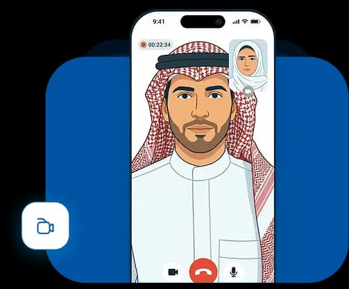 رجل يجري مكالمه